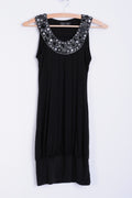Piaza Italia Womens S Blouse Bids Black Long Tunic Sleeveless - RetrospectClothes