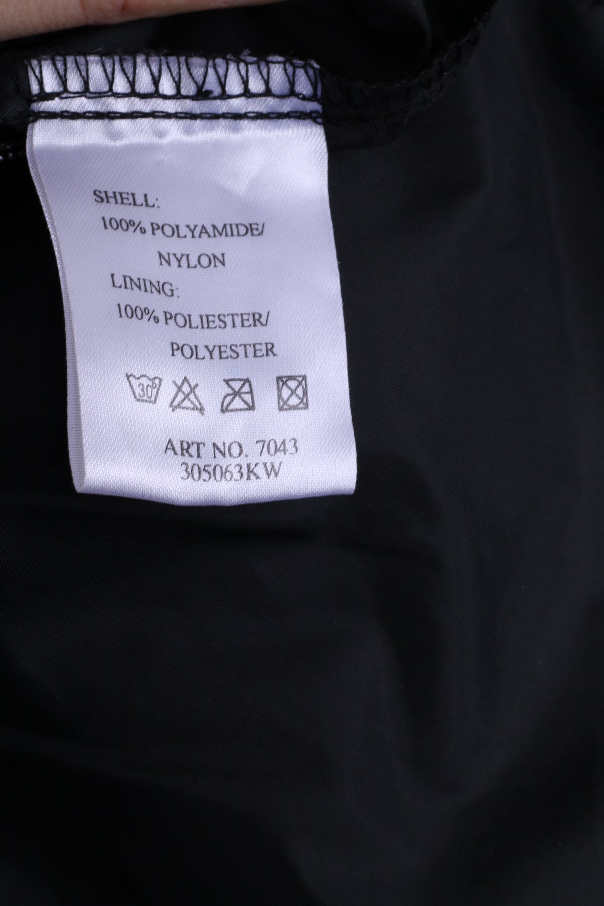 Saller Giacca da uomo L Giacca da allenamento leggera in nylon nero impermeabile con cappuccio nascosto