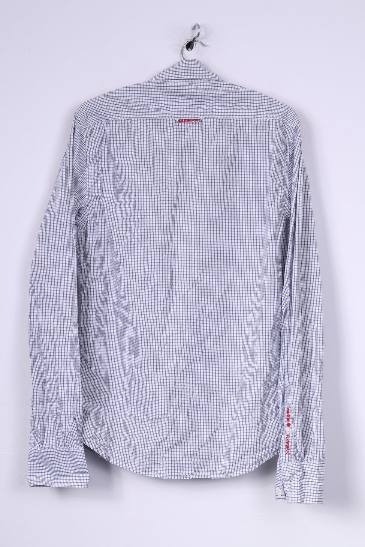 Superdry Chemise décontractée L pour homme à carreaux blancs à manches longues en coton 