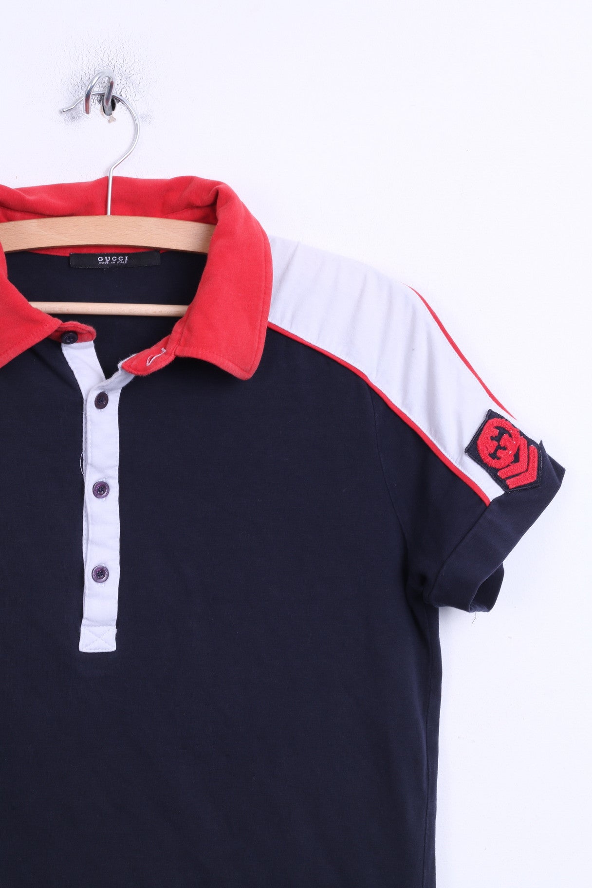 Gucci Womens XL Polo Shirt Navy Cotton Sport Italy - RetrospectClothes