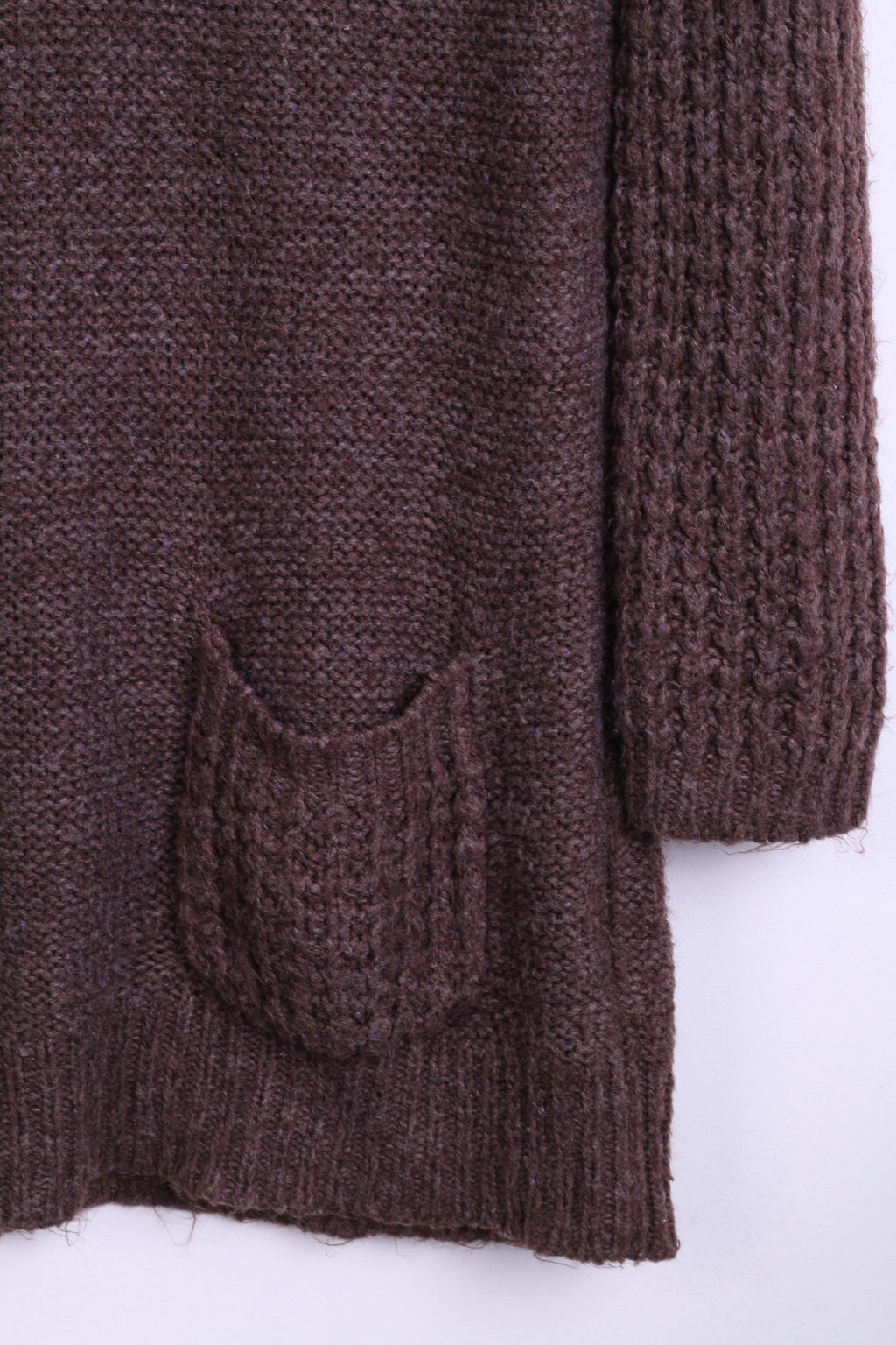 New Look Womens 14 L/XL Jumper Long Sweater Walnut Crew Neck - RetrospectClothes