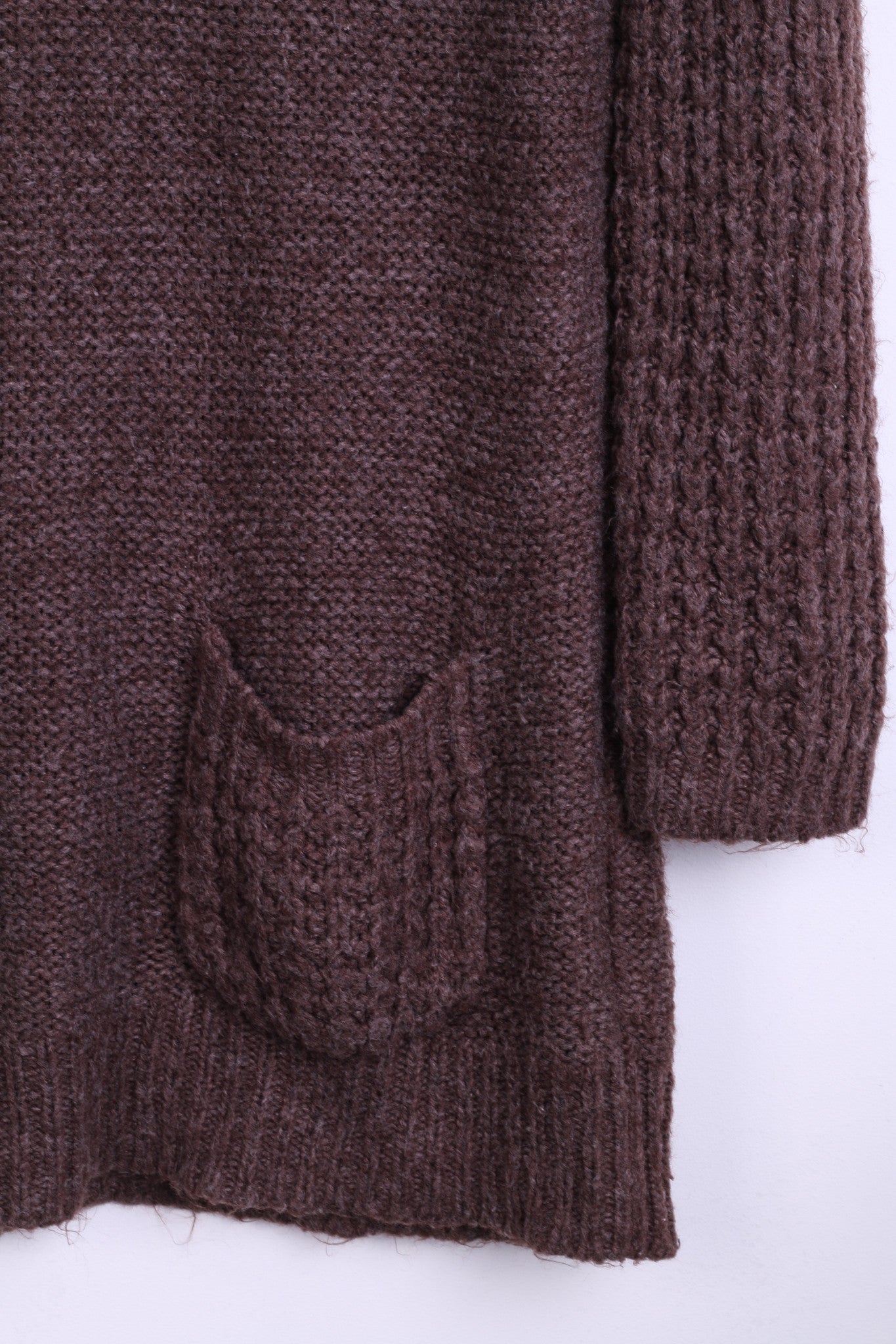 New Look Womens 14 L/XL Jumper Long Sweater Walnut Crew Neck - RetrospectClothes