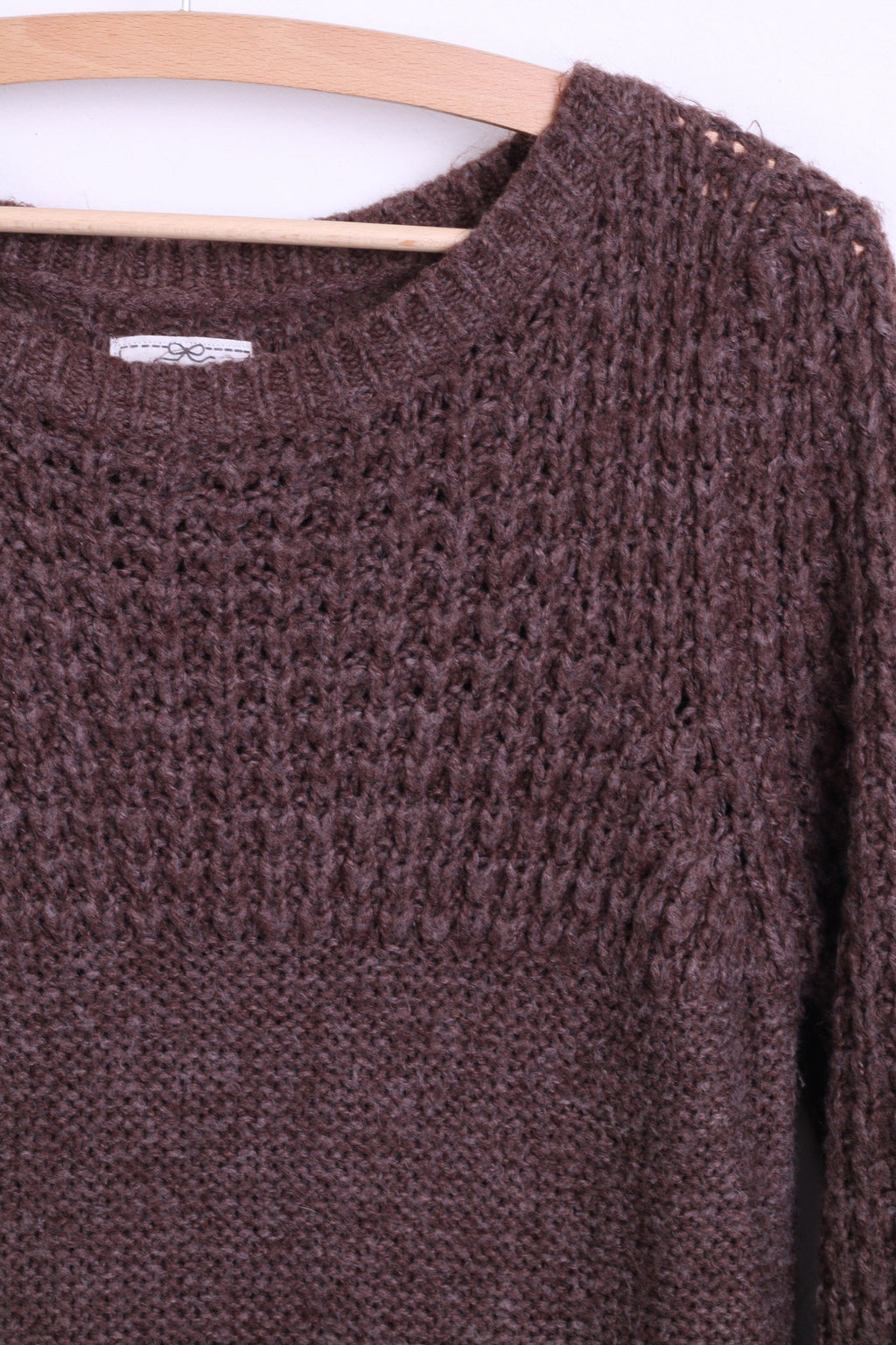 New Look Womens 14 L/XL Jumper Long Sweater Walnut Crew Neck - RetrospectClothes