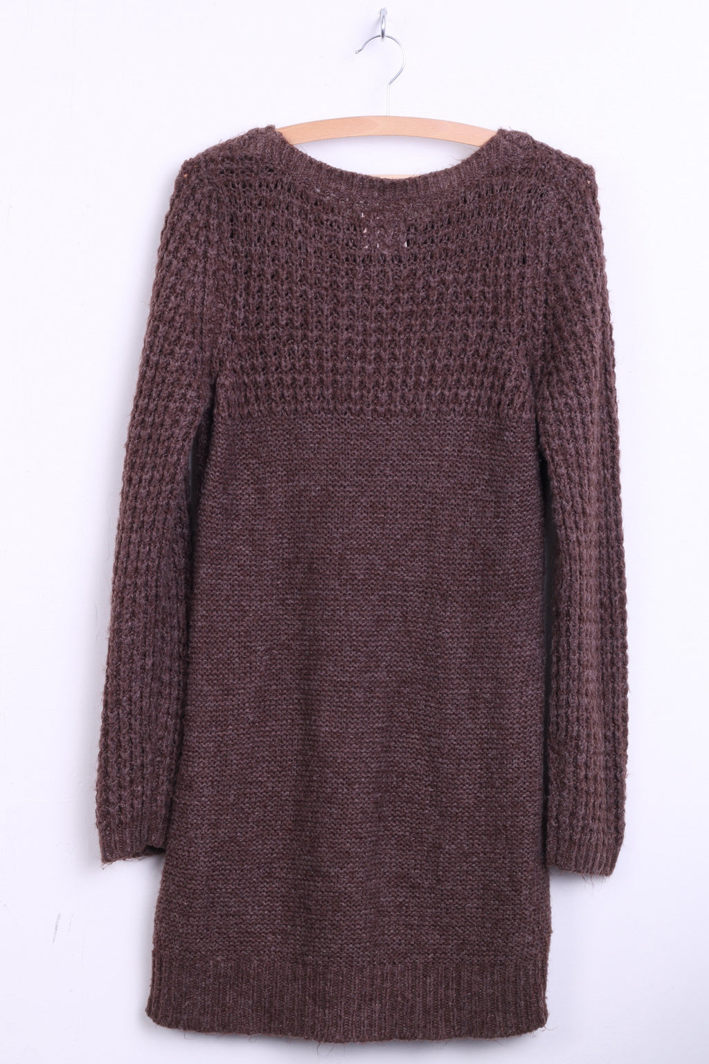 New Look Womens 14 L/XL Jumper Long Sweater Walnut Crew Neck - RetrospectClothes