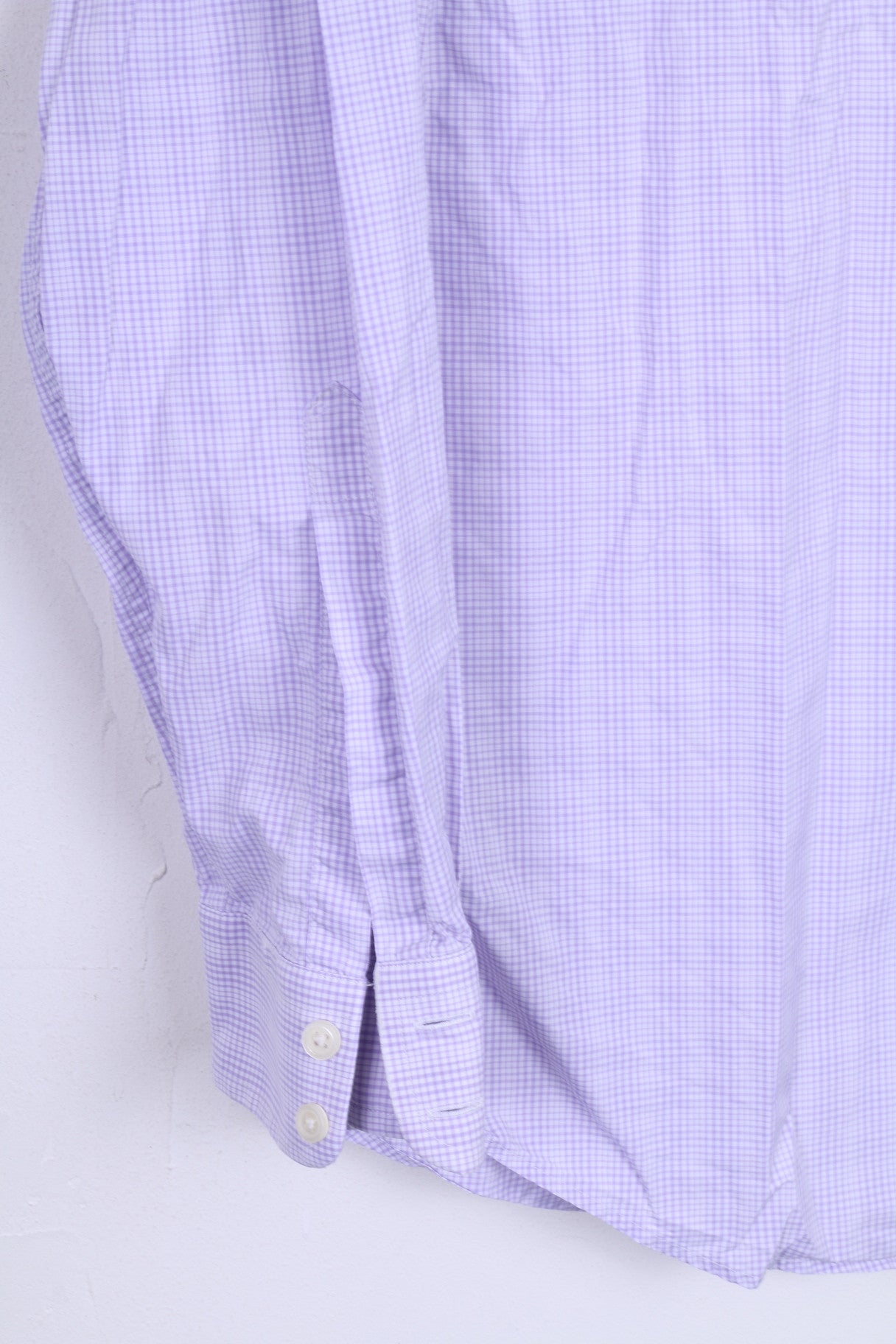Charles Tyrwhitt Mens M 39 Casual Shirt Check Cotton Purple Long Sleeve