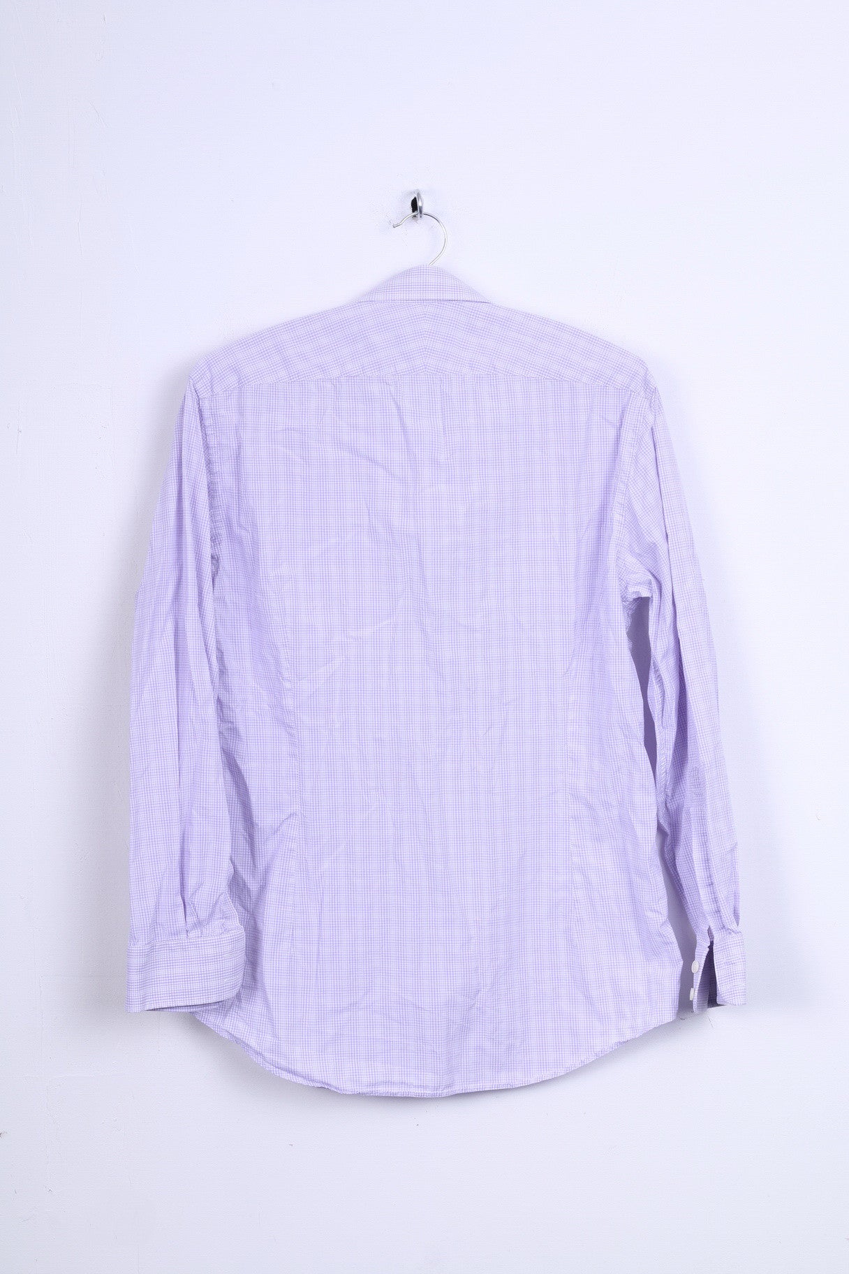 Charles Tyrwhitt Chemise décontractée pour homme M 39 à carreaux en coton violet à manches longues