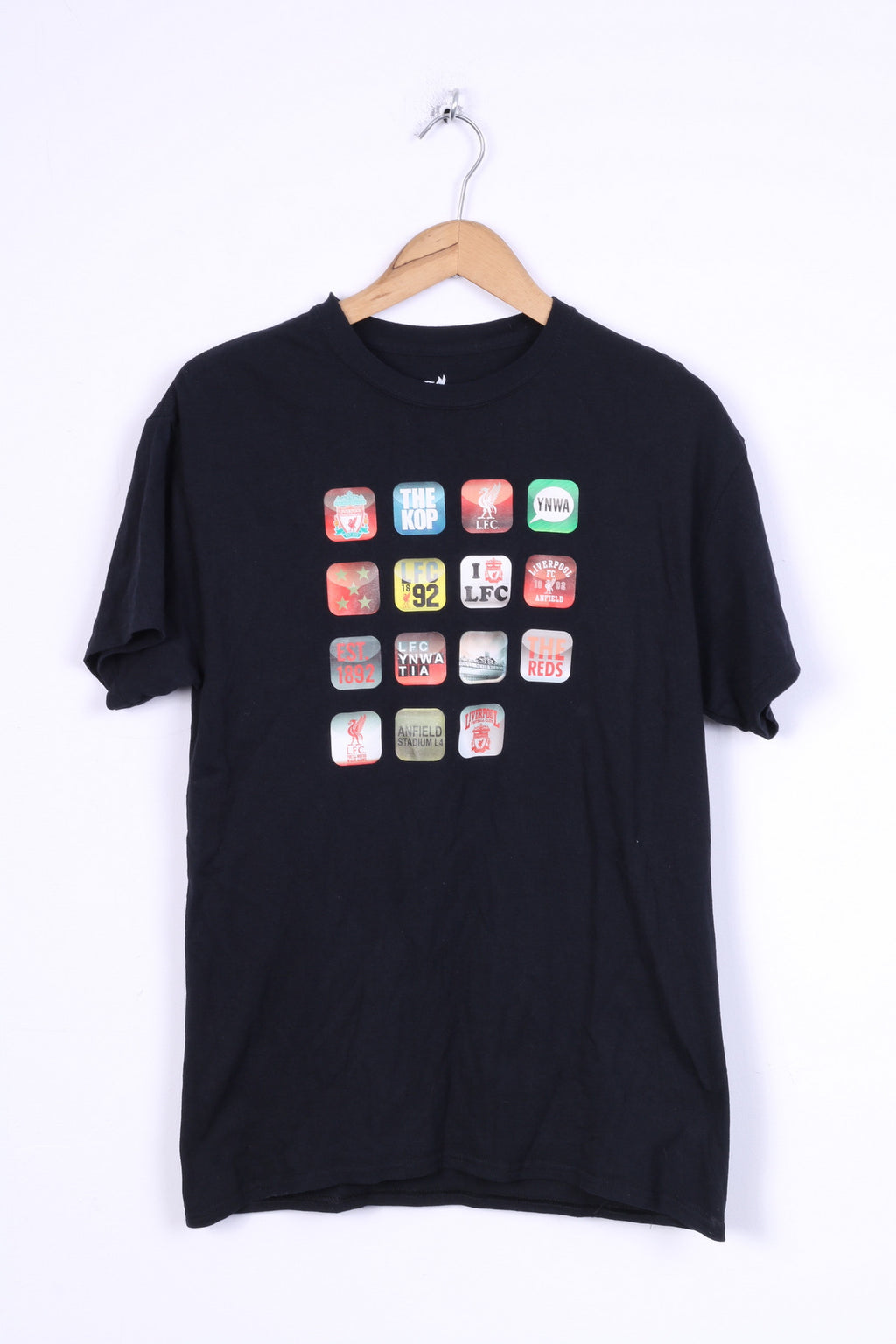 L.F.C Mens M T-Shirt Liverpool Football Club Black Graphis Cotton