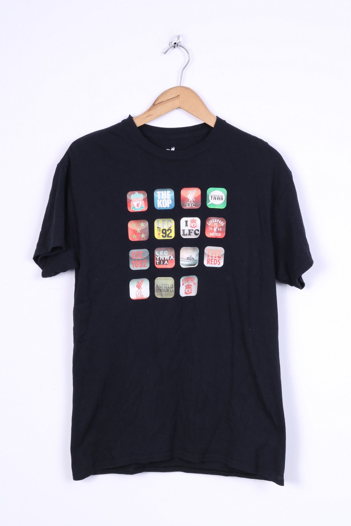 L.F.C Mens M T-Shirt Liverpool Football Club Black Graphis Cotton