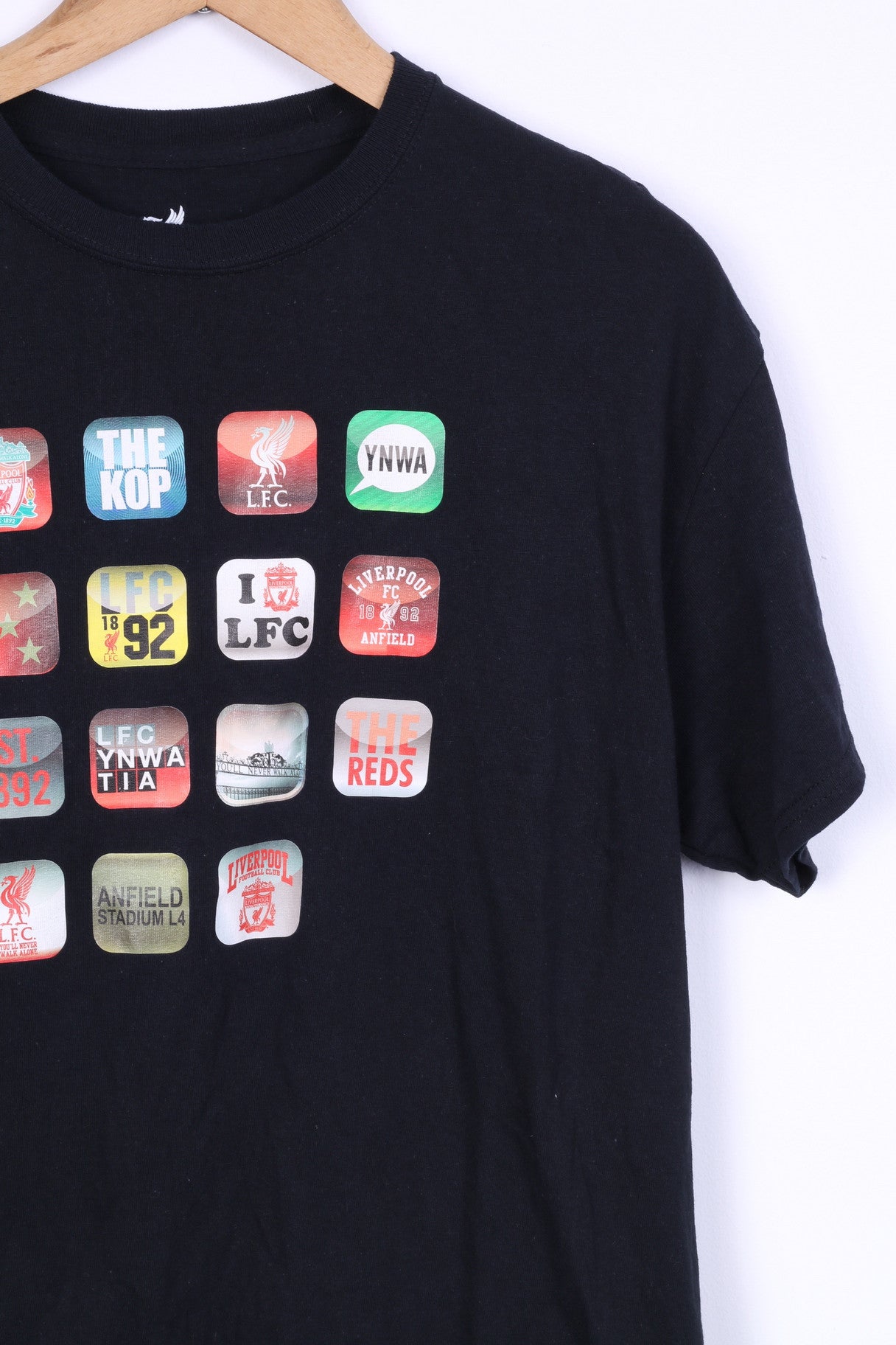 L.F.C Mens M T-Shirt Liverpool Football Club Black Graphis Cotton