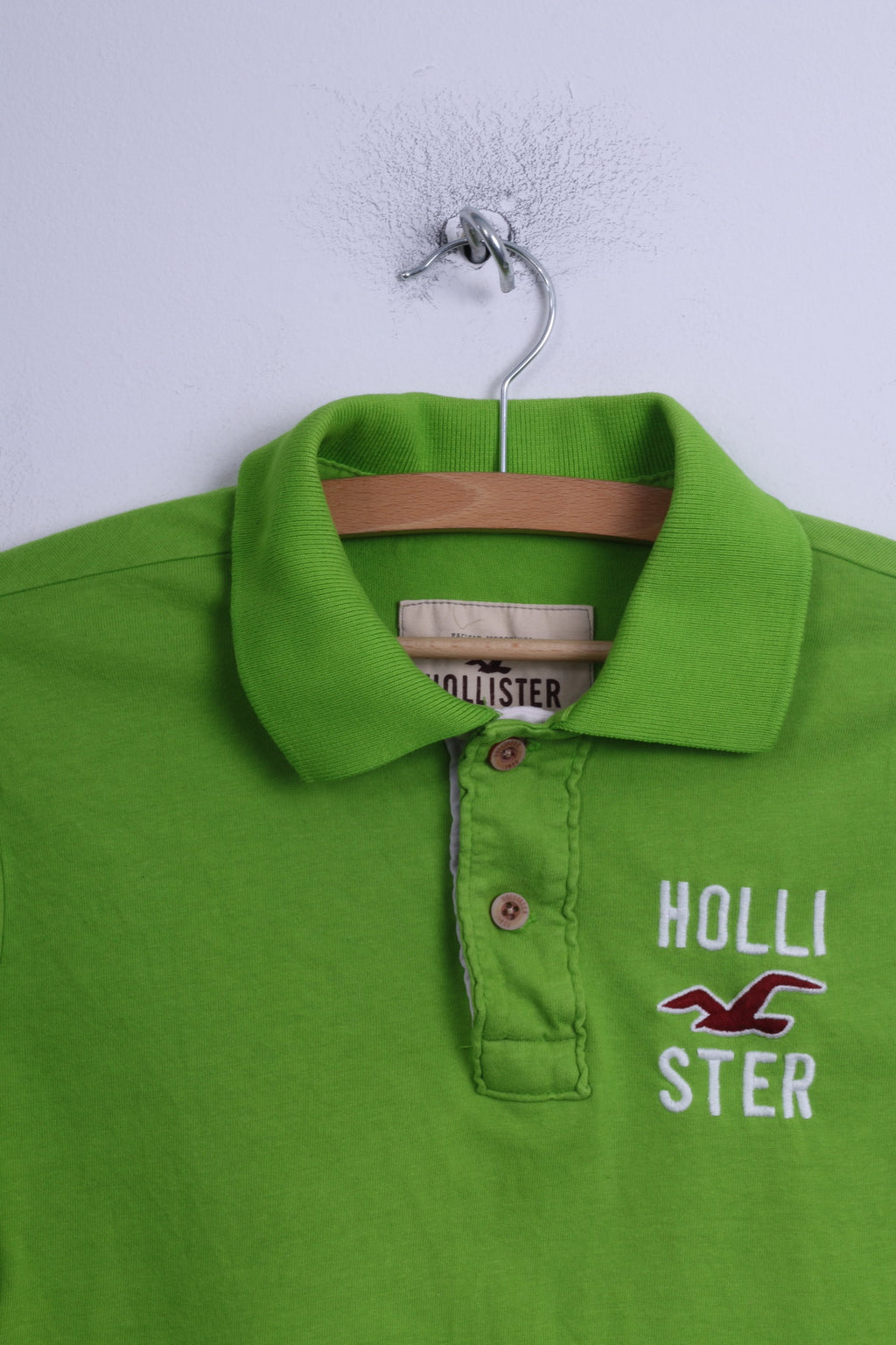 Hollister California Mens M Polo Shirt Green Cotton Short Sleeve