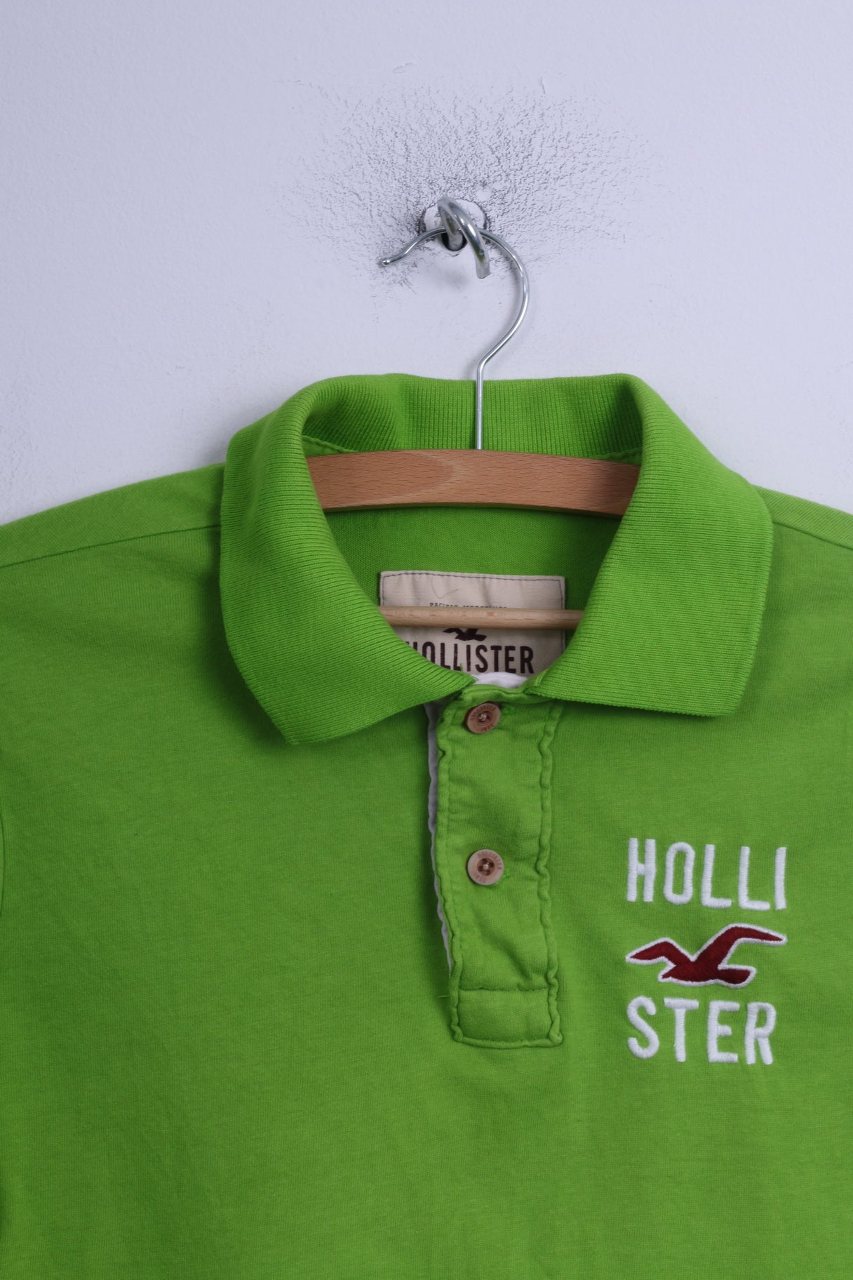 Hollister California Mens M Polo Shirt Green Cotton Short Sleeve