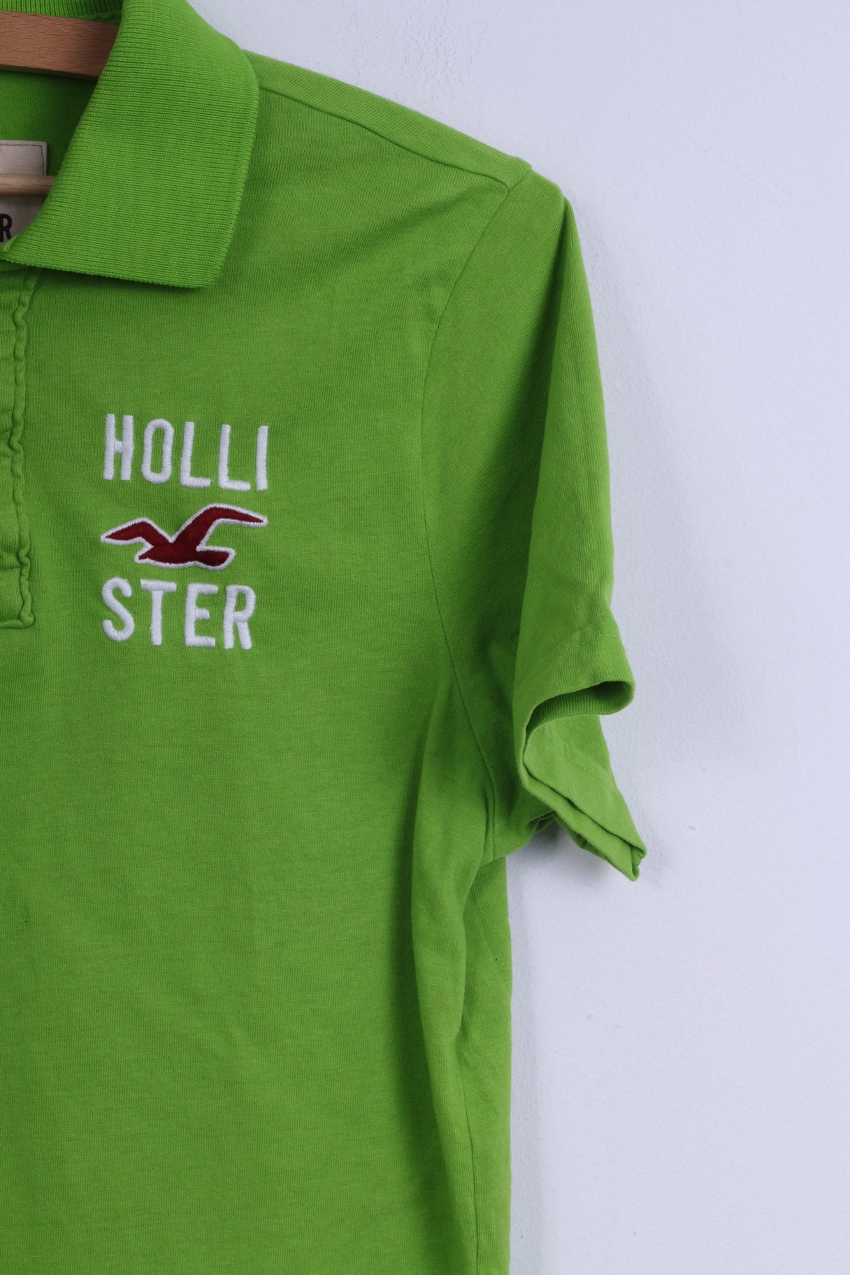 Hollister California Mens M Polo Shirt Green Cotton Short Sleeve