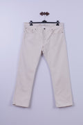 Eddie Bauer Pantalon en jean pour homme 40 x 32 en coton beige jambe droite grande taille 