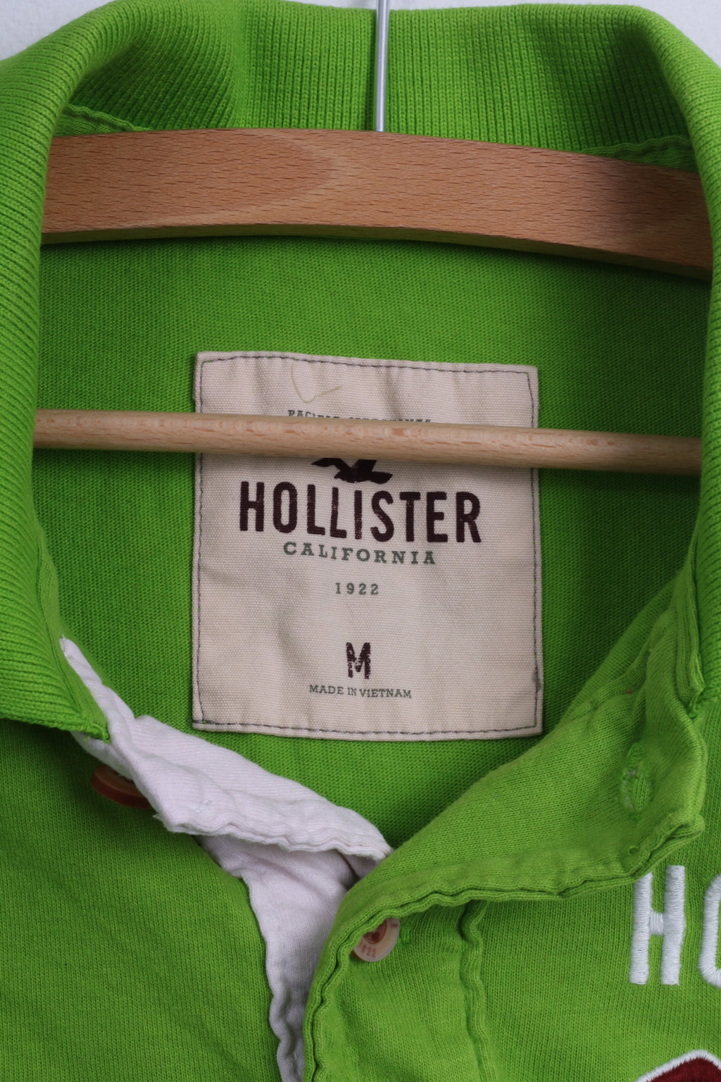 Hollister California Mens M Polo Shirt Green Cotton Short Sleeve