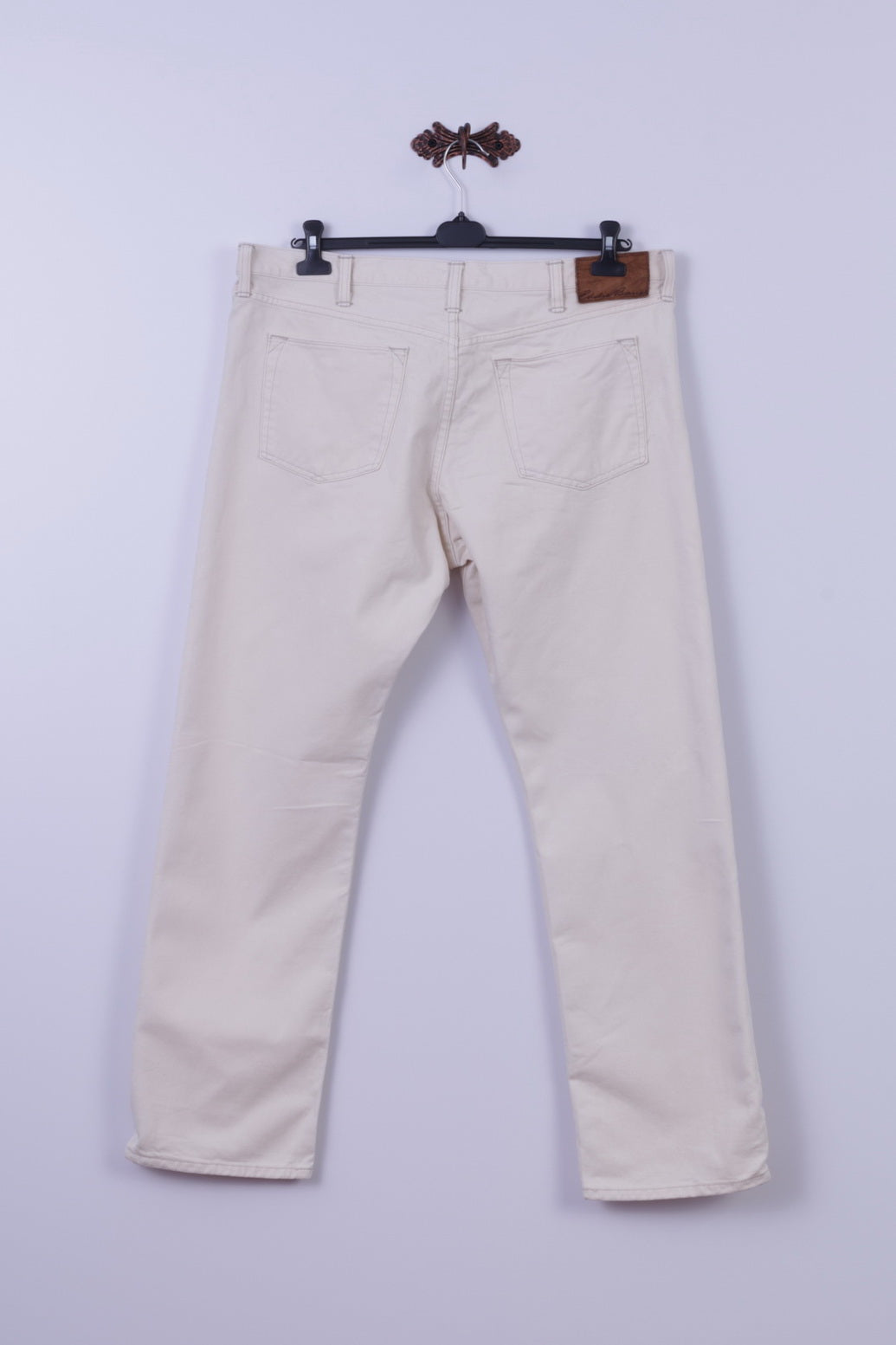 Eddie Bauer Mens 40 x 32 Jeans Trousers Beige Cotton Straight Leg Plus Size Pants
