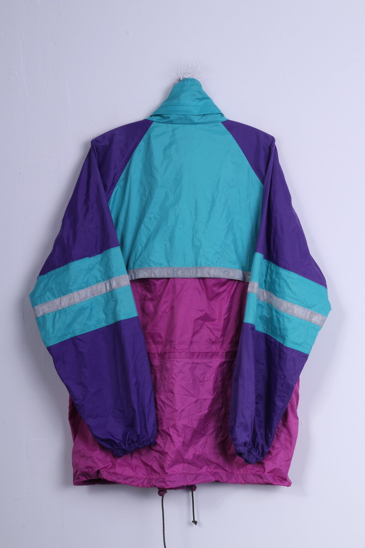 Euro Hike Mens XL Jacket Nylon Purple Festival retro Reflective Rain Coat