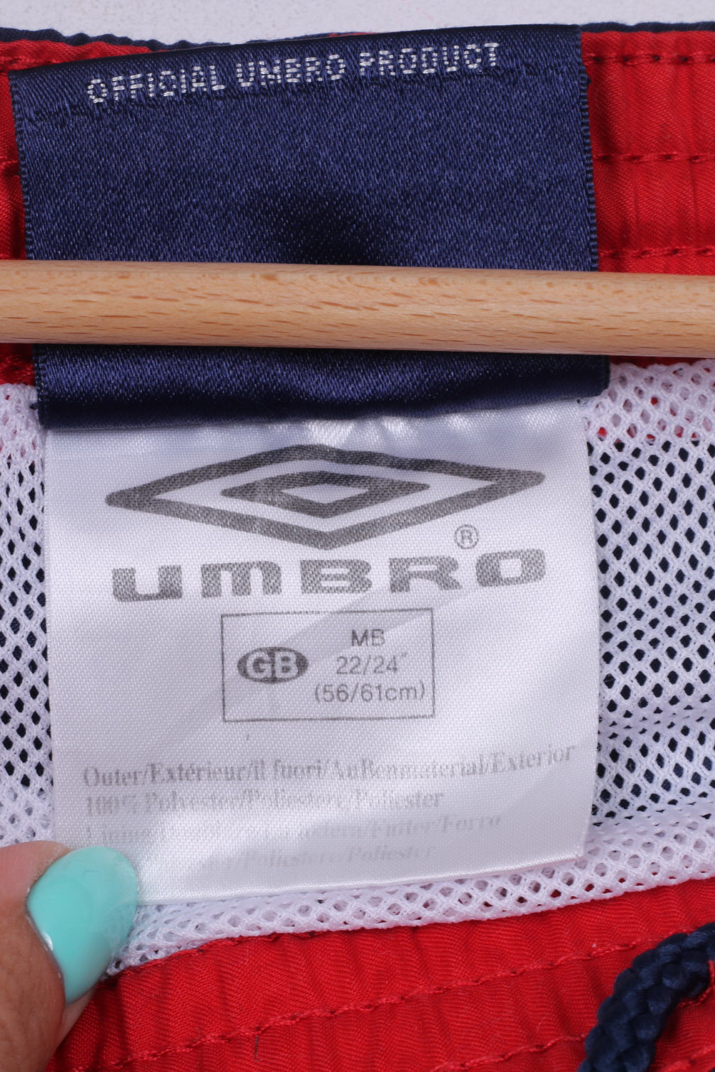 Umbro Boys 22/24'' MB M Shorts Navy Sportswear Training Mesh Lined