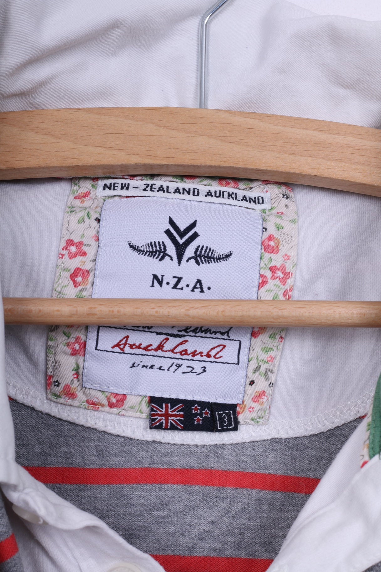 Nouvelle-Zélande Auckland Femmes 3 S Polo Rayé Gris Double Col Lnza Haut En Coton 