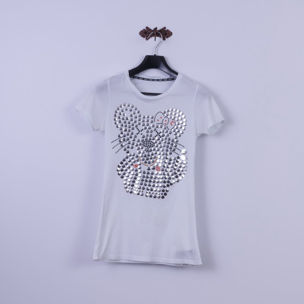 IOD By Steven Trussell Femmes L (S) Chemise Blanc Silver Bear Long Fit Top