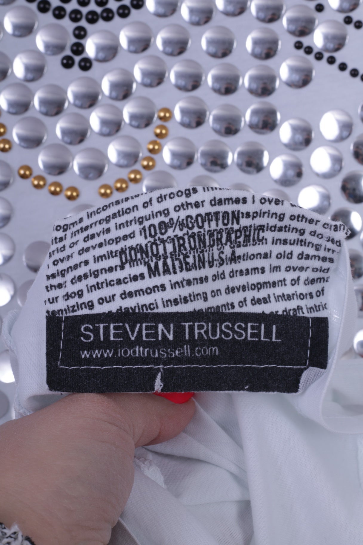 IOD By Steven Trussell Camicia da donna L (S) Top a vestibilità lunga con orso bianco argento