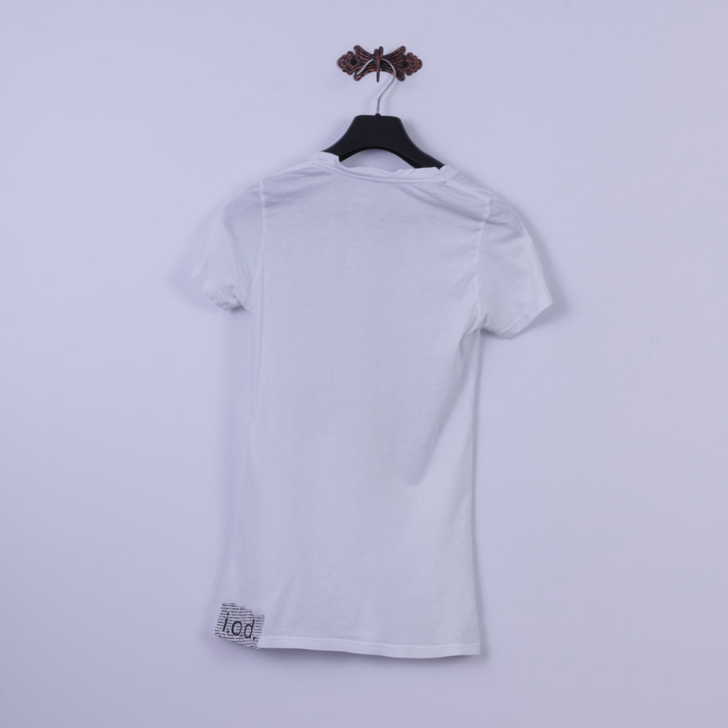 IOD By Steven Trussell Femmes L (S) Chemise Blanc Silver Bear Long Fit Top