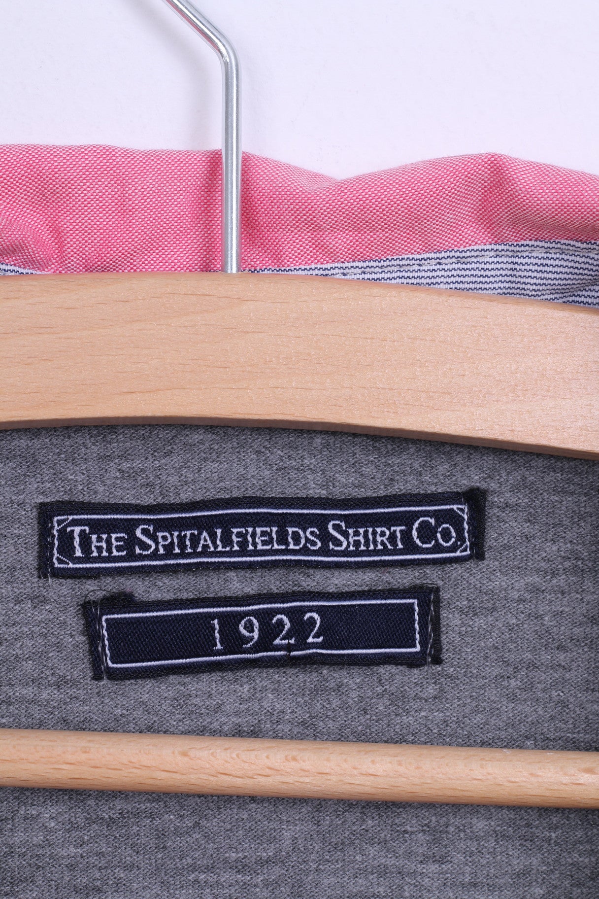 The Spitalfields Shirt CO Mens M Polo Shirt Grey Dog Bulldog Cotton