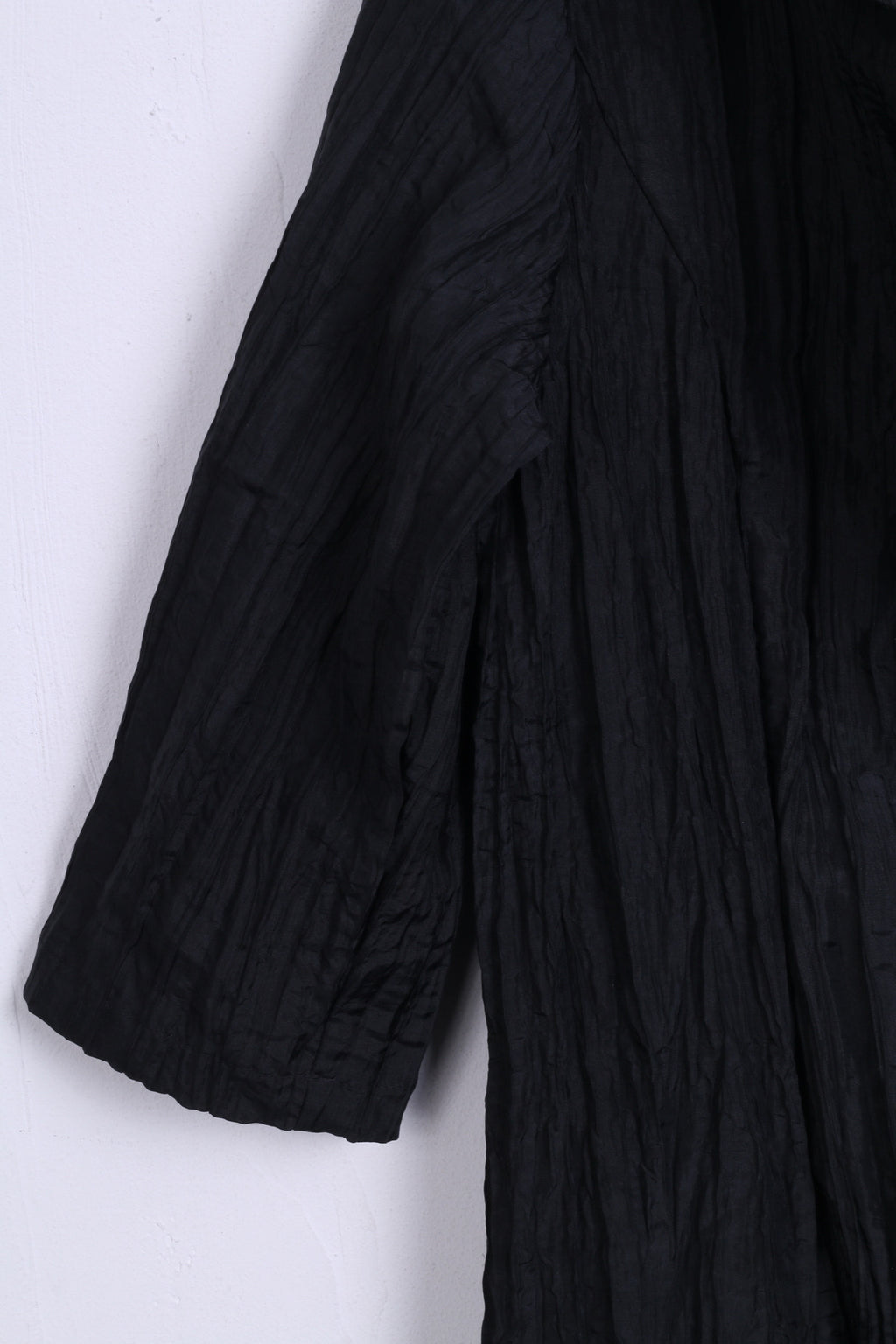 Allessa W.Collection Chemisier XXL à volants pour femme Noir vintage 16