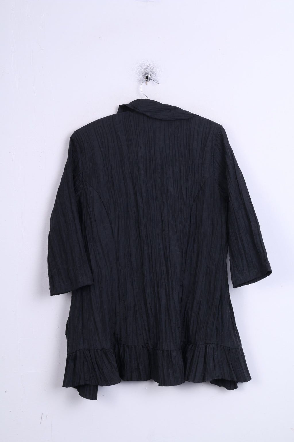 Allessa W.Collection Chemisier XXL à volants pour femme Noir vintage 16