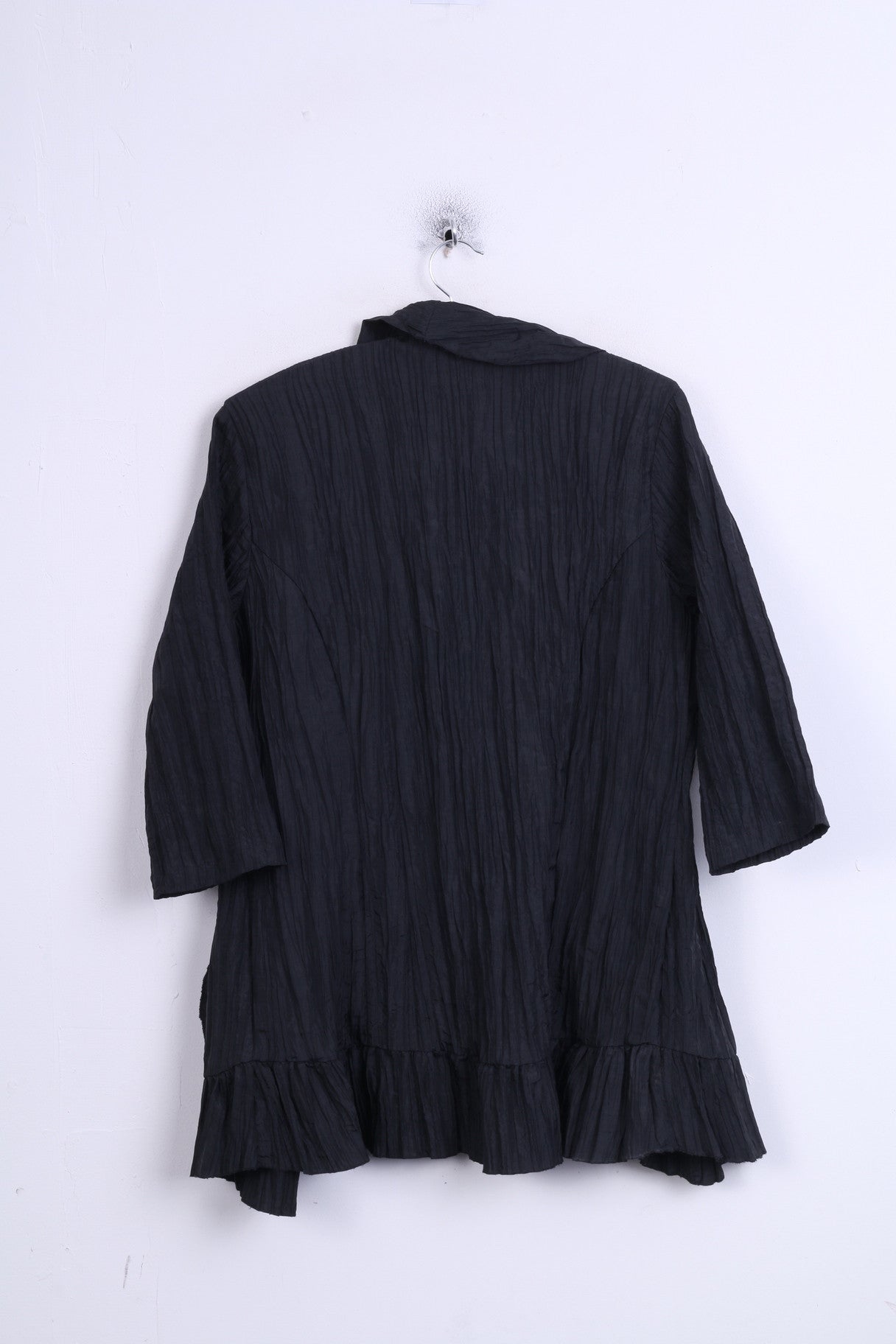 Allessa W.Collection Chemisier XXL à volants pour femme Noir vintage 16