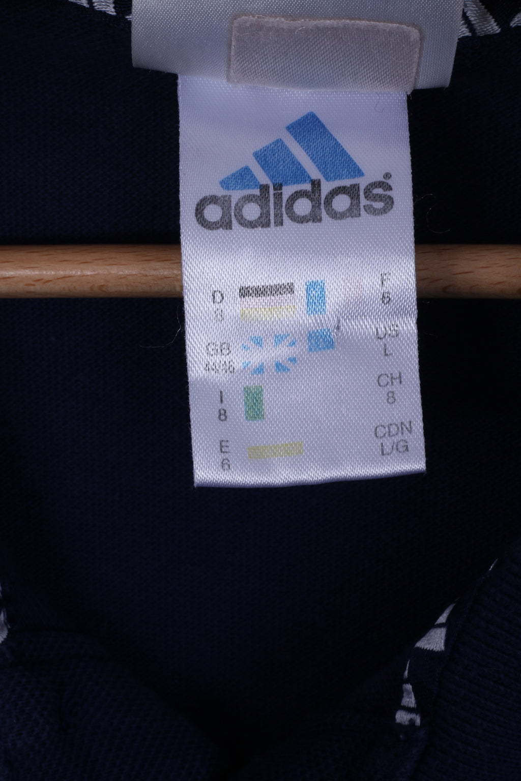 Adidas Homme L (M) Polo Coton Bleu Marine Boutons Détaillés Haut de Sport