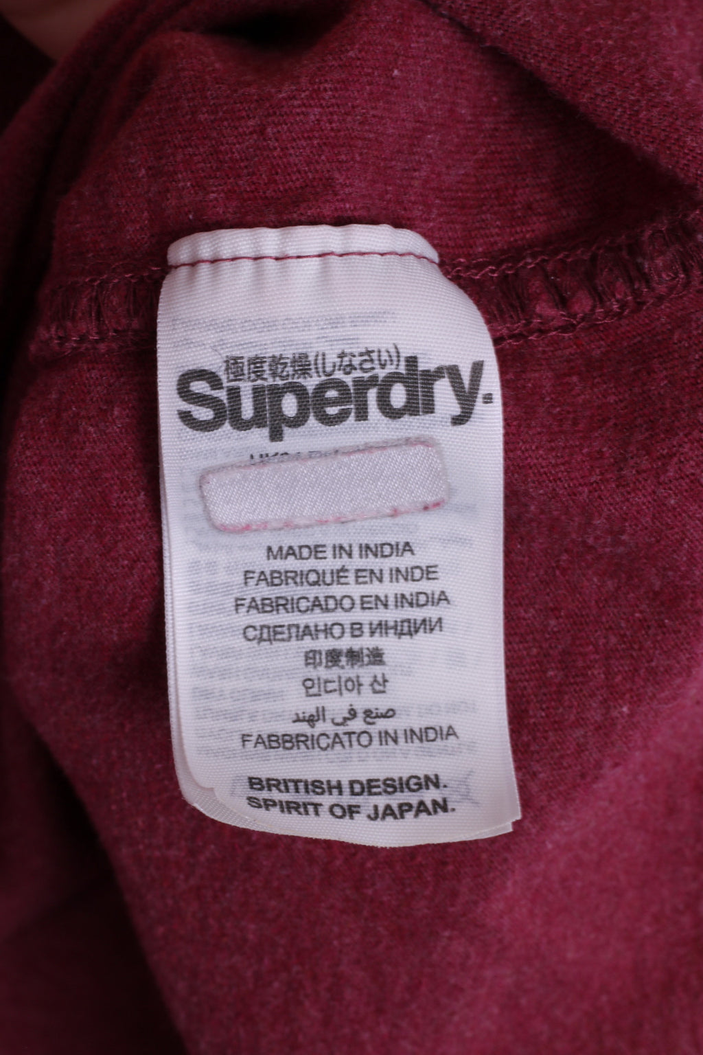 Vintage Superdry Mens L (S) T-Shirt  Burgundy Cotton Universal Tee Shirt
