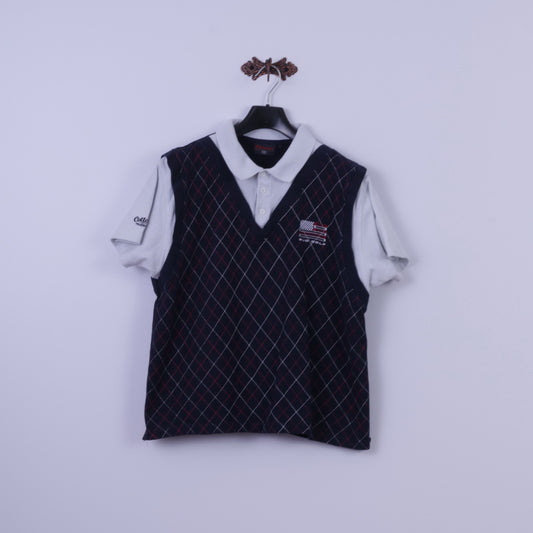 Cotton Traders Polo Homme L Budweiser Bud Gold Navy Haut en coton