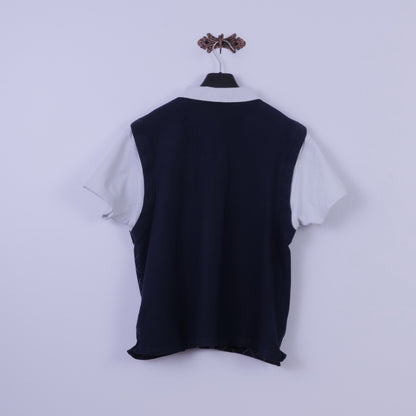 Polo da uomo L di Cotton Traders Budweiser Bud Gold Navy Top in cotone