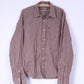 Abercrombie & Fitch Mens L Casual Shirt Brown Striped Cotton Muscle