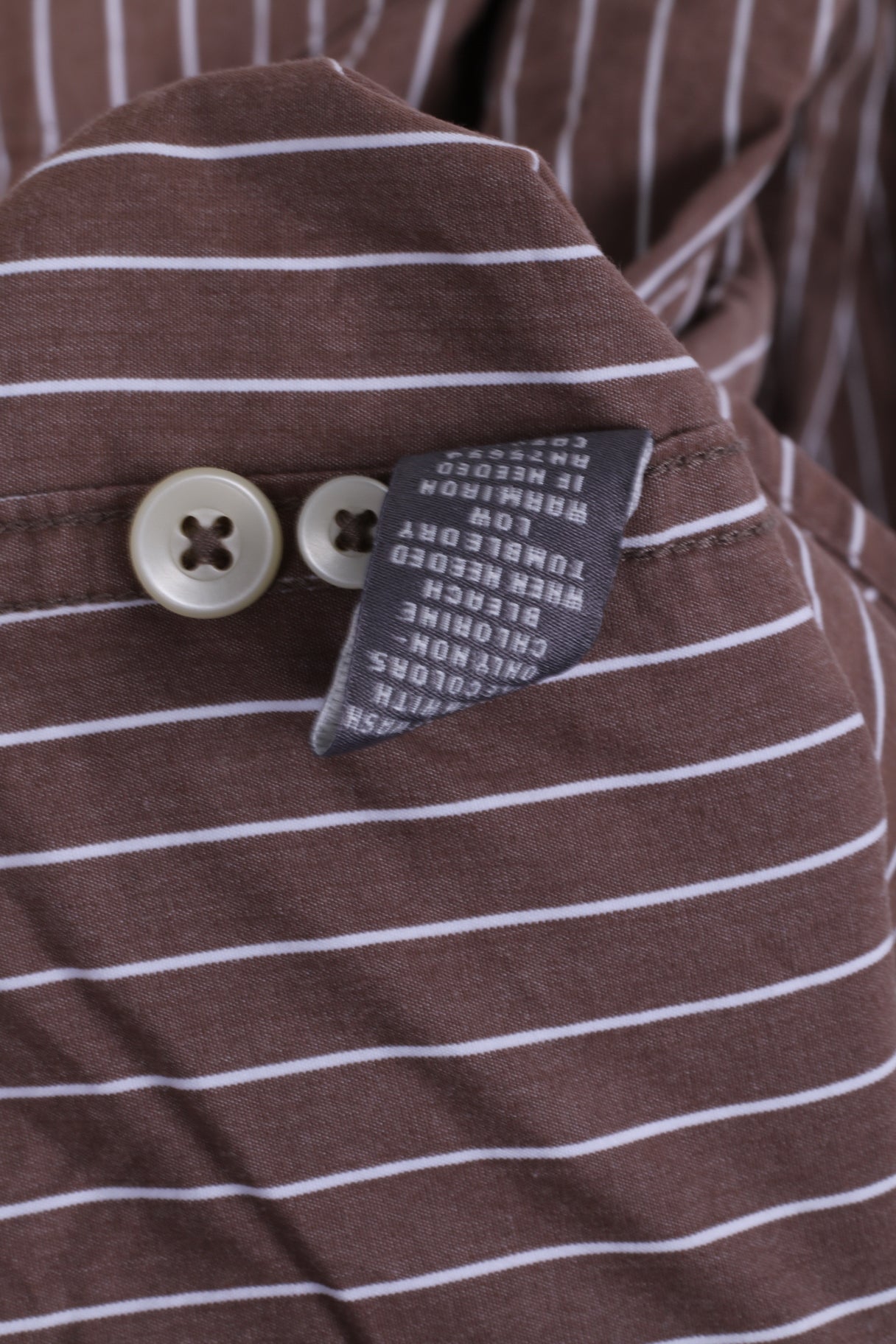 Camicia casual da uomo Abercrombie &amp; Fitch L in cotone a righe marroni