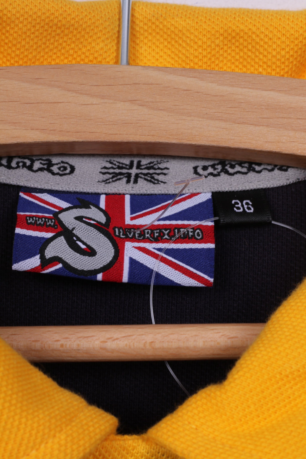 Silverfx Polo da uomo 36 S a maniche lunghe blu scuro con maniche Reaglan 