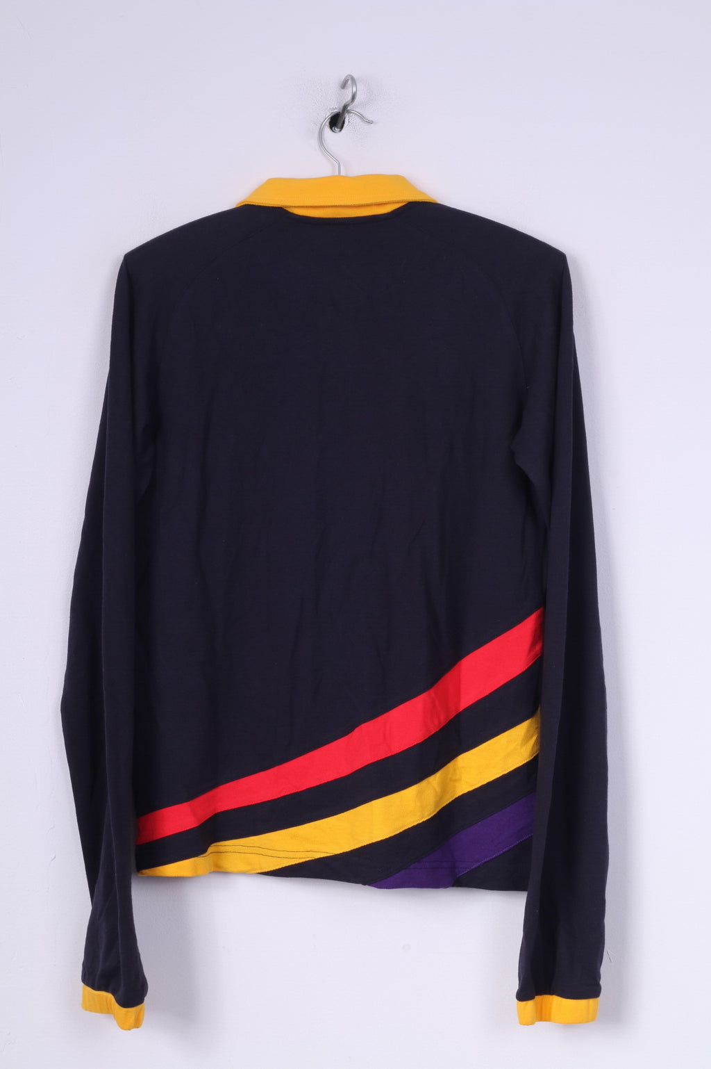 Silverfx Polo da uomo 36 S a maniche lunghe blu scuro con maniche Reaglan 