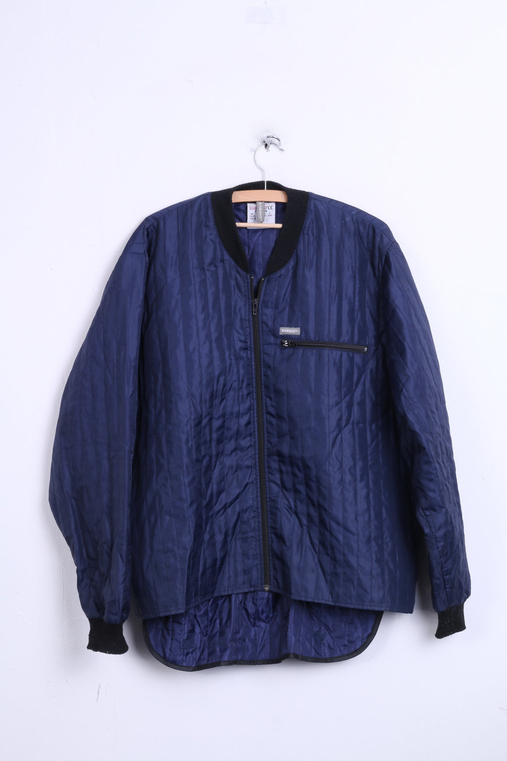 Kansas Mens 2XL 47/49 Jacket Bomber Thermo Quilted Navy - RetrospectClothes