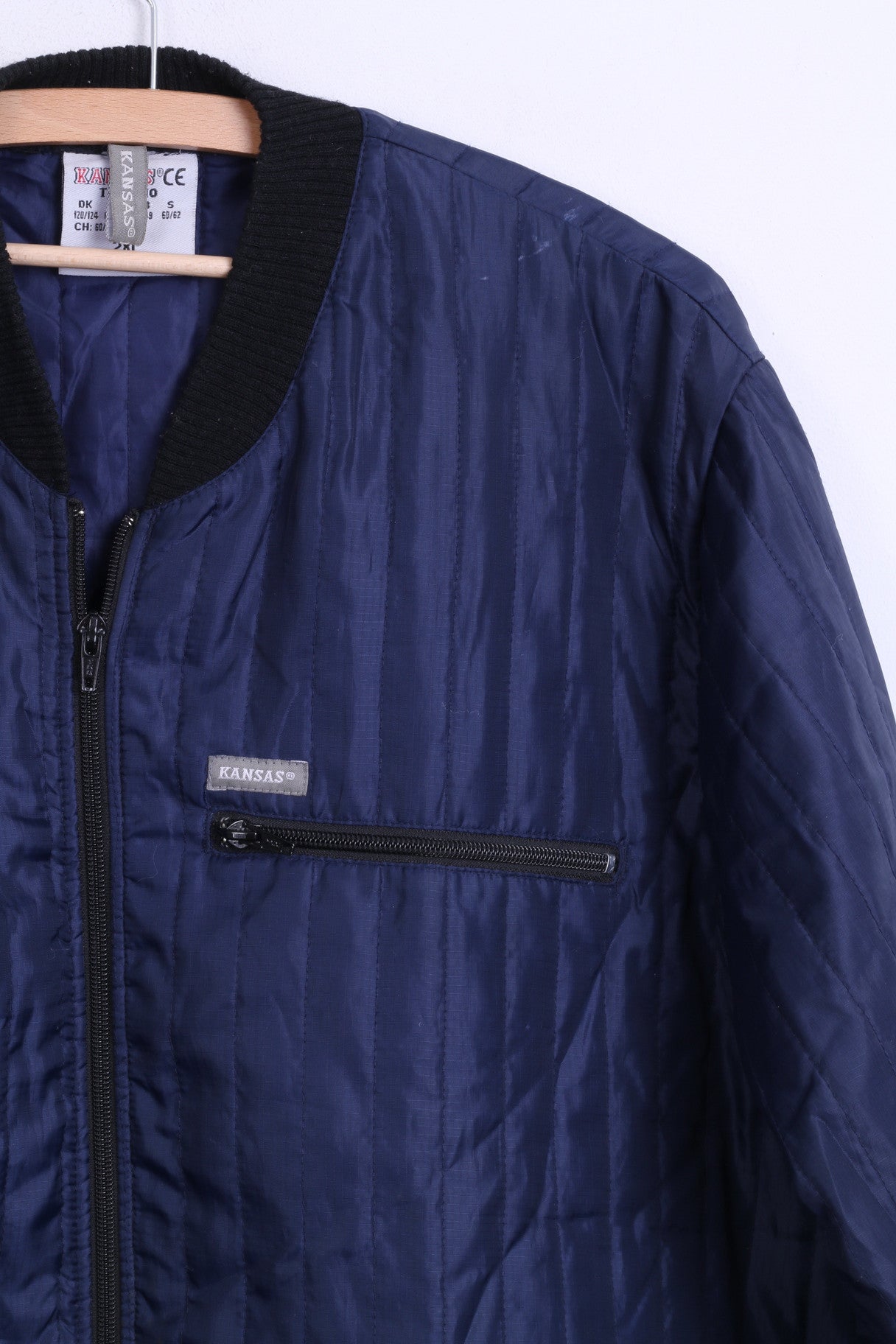 Kansas Mens 2XL 47/49 Jacket Bomber Thermo Quilted Navy - RetrospectClothes