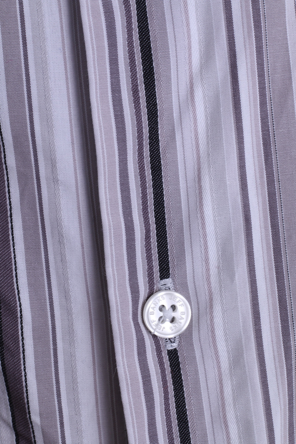 Jeff Banks London Mens L Casual Shirt Striped Cotton White - RetrospectClothes