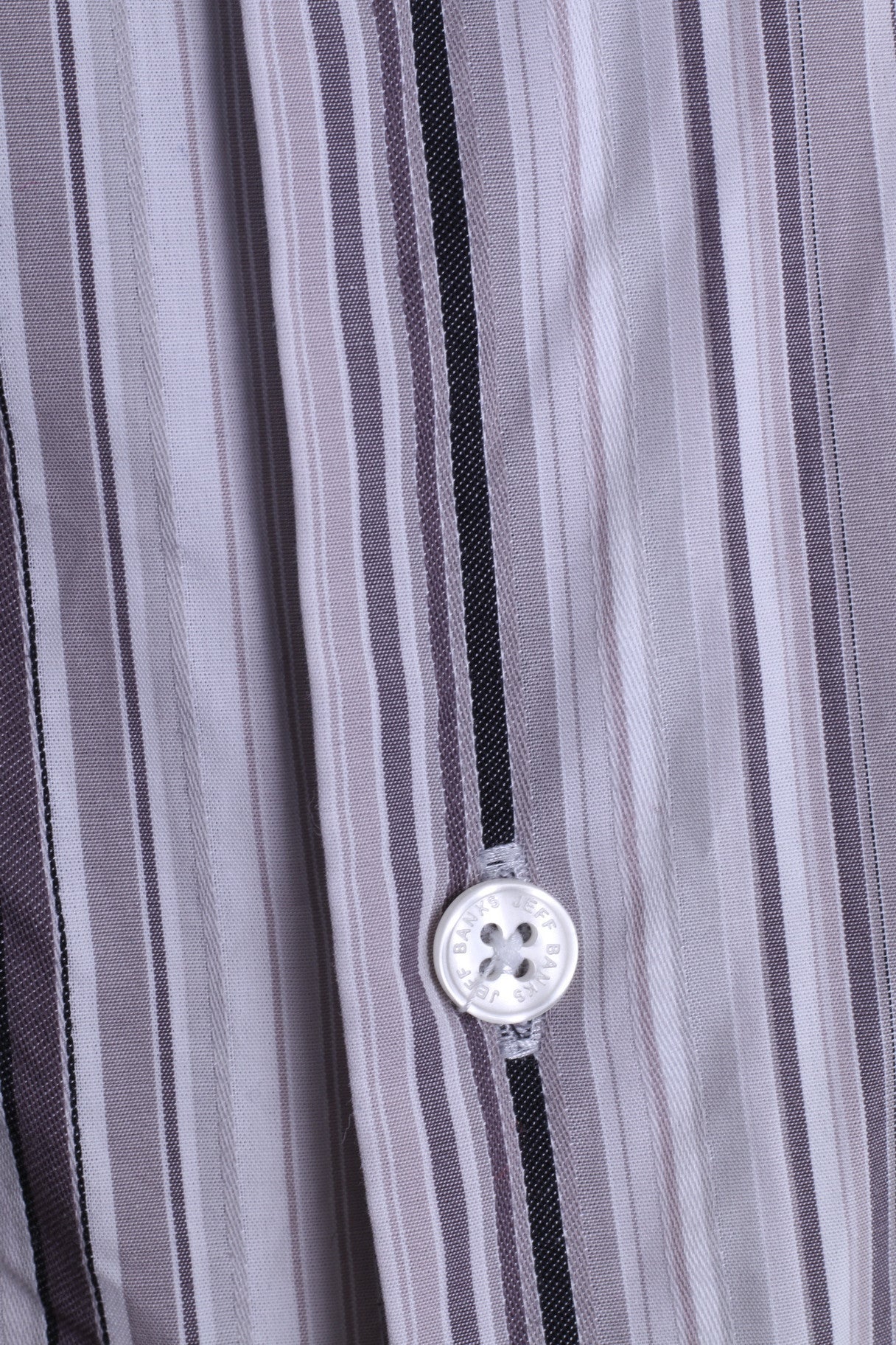 Jeff Banks London Mens L Casual Shirt Striped Cotton White - RetrospectClothes