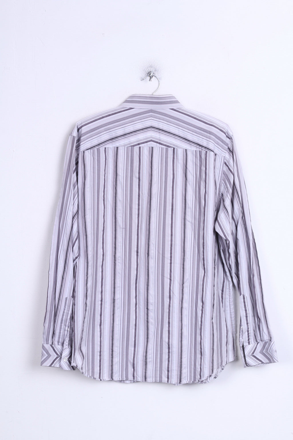 Jeff Banks London Mens L Casual Shirt Striped Cotton White - RetrospectClothes