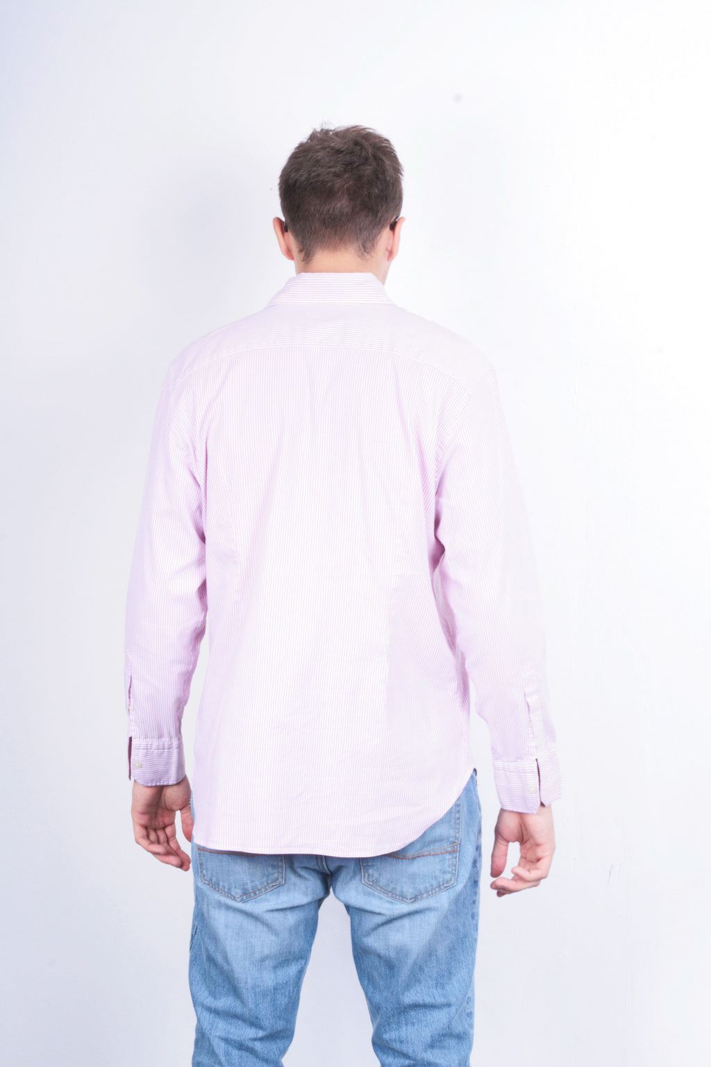 La Martina Mens XXL Casual Shirt Striped Pink Cotton Buenos Aires - RetrospectClothes