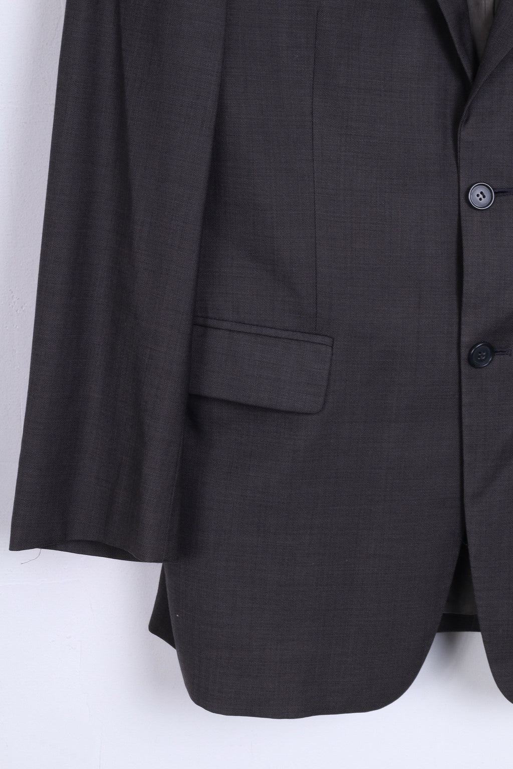 Marks&Spencer Mens 40'' M Blazer Jacket Grey Single Breasted Wool - RetrospectClothes