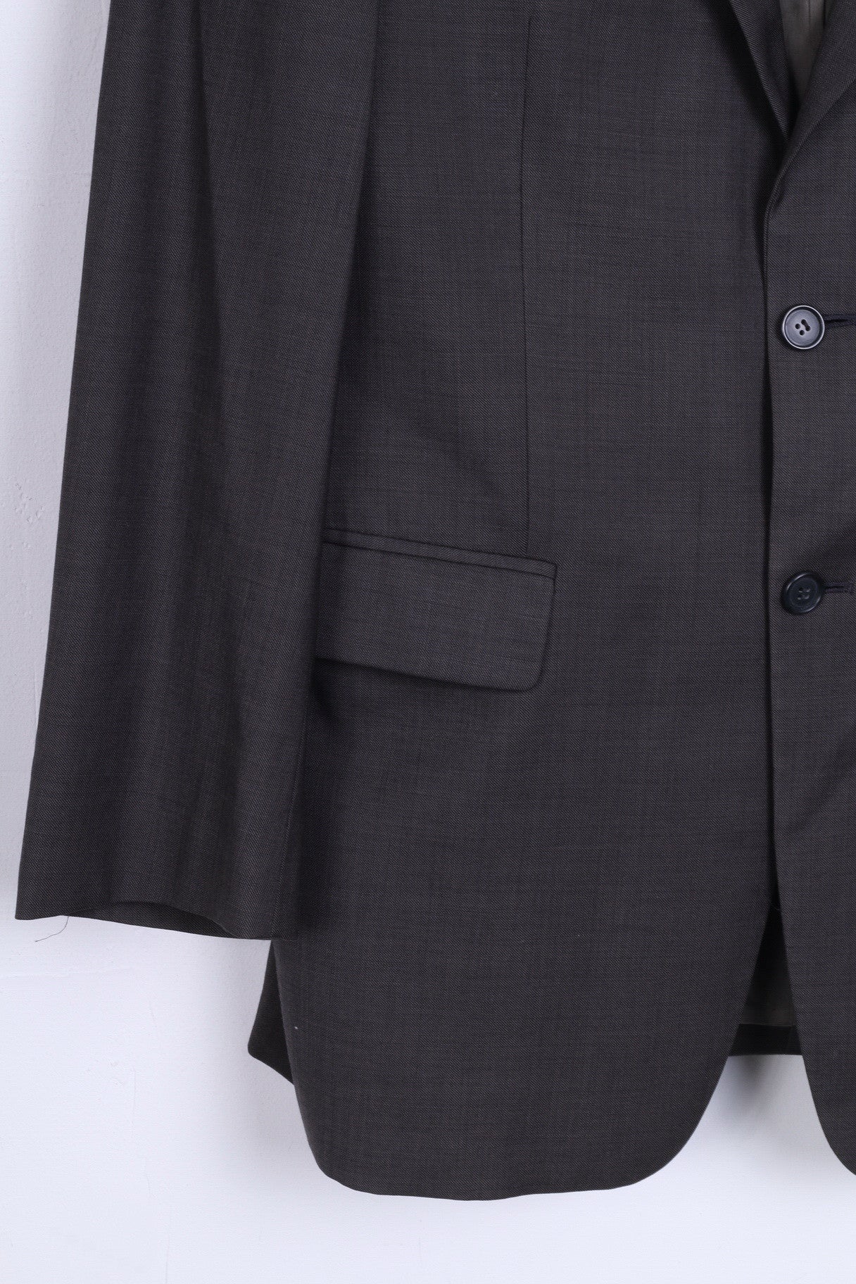 Marks&Spencer Mens 40'' M Blazer Jacket Grey Single Breasted Wool - RetrospectClothes