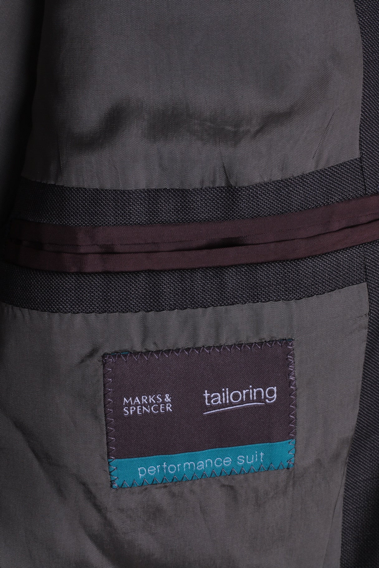 Marks&Spencer Mens 40'' M Blazer Jacket Grey Single Breasted Wool - RetrospectClothes