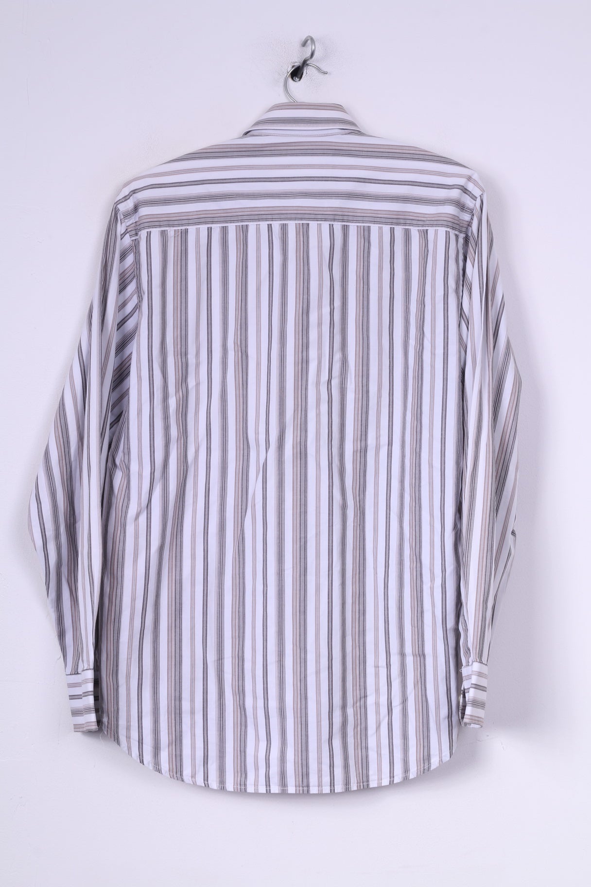 Lerros Mens M Casual Shirt Striped White Long Sleeve Top Cotton