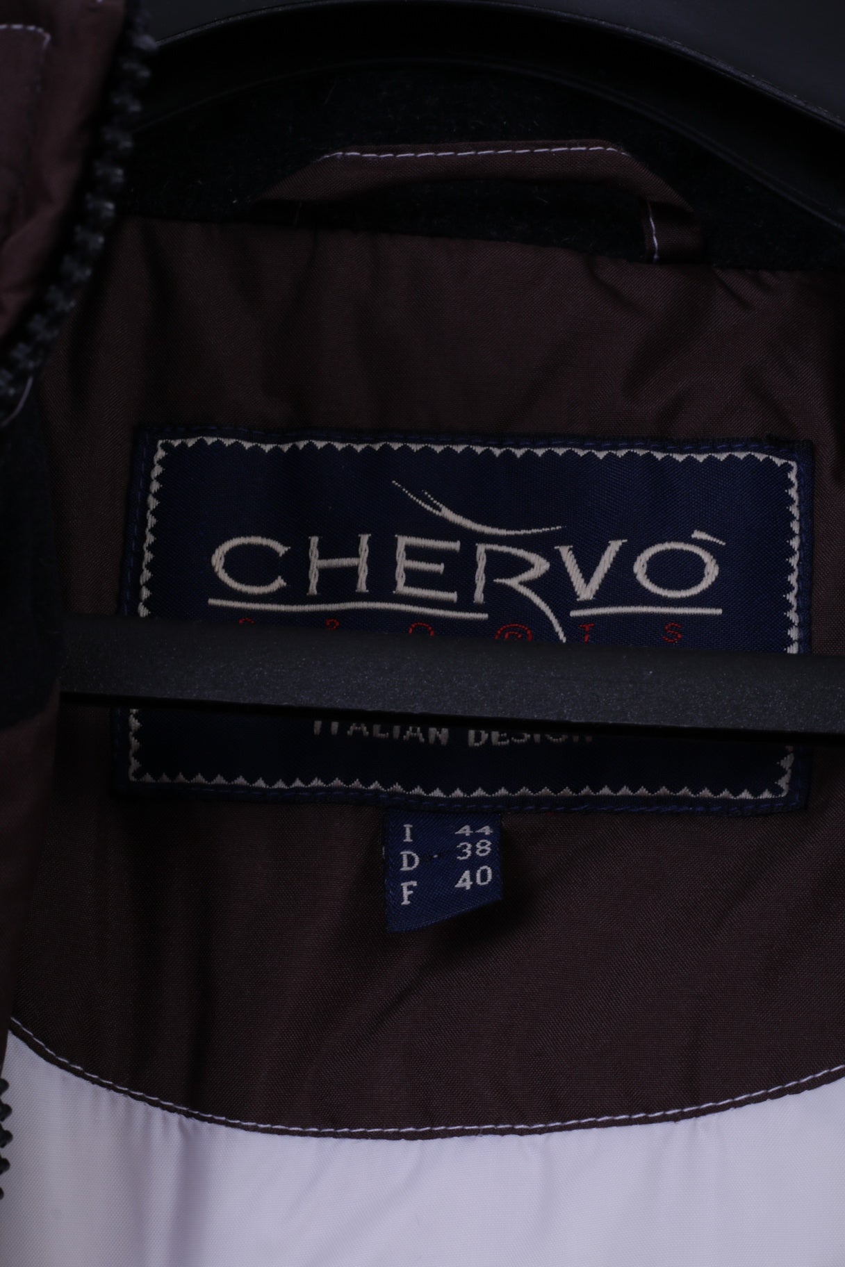 Chervo Sports Womens 38 40 Jacket Brown Authentic Ski Wear hooded Zip Up Parka