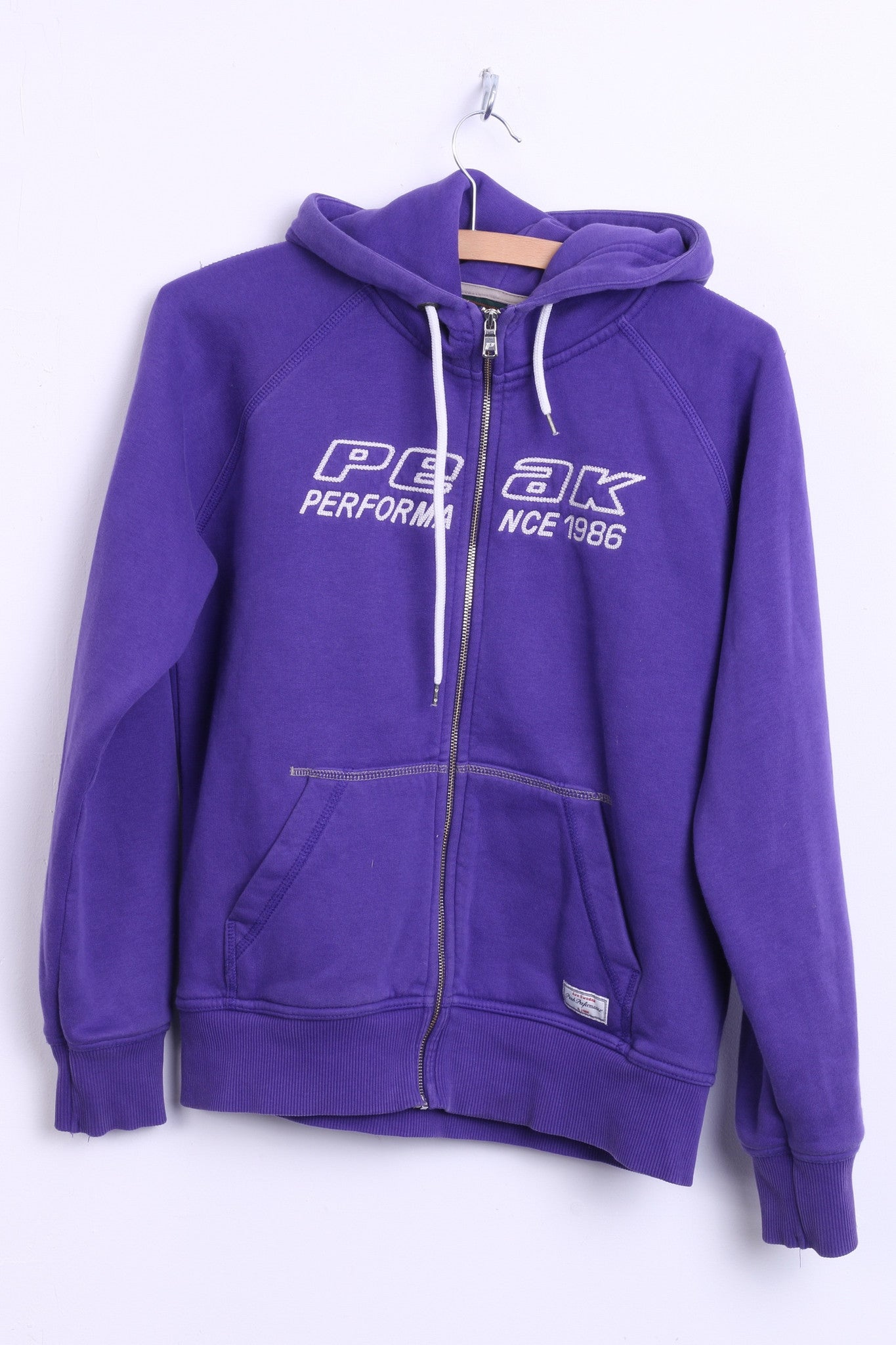 Peak Performance Womens L Sweatshirt Purple Hood Cotton Top - RetrospectClothes