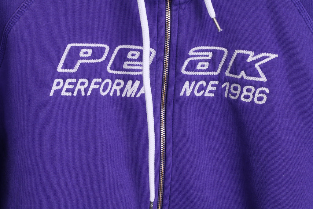 Peak Performance Womens L Sweatshirt Purple Hood Cotton Top - RetrospectClothes
